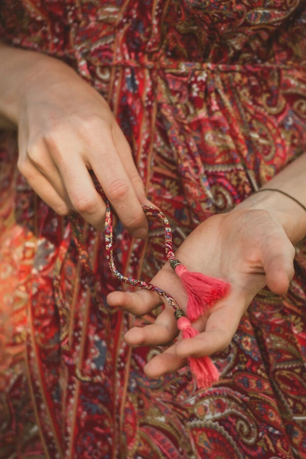 indyjska boho sukienka na ramiączkach czerwona