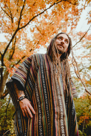 festiwalowe ponczo bawełniane nepalskie gheri ponczo hippie psychedelic boho
